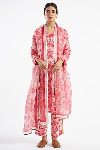 Ruby & Ivory Printed Ranthambore Dupatta by Kshitij Jalori