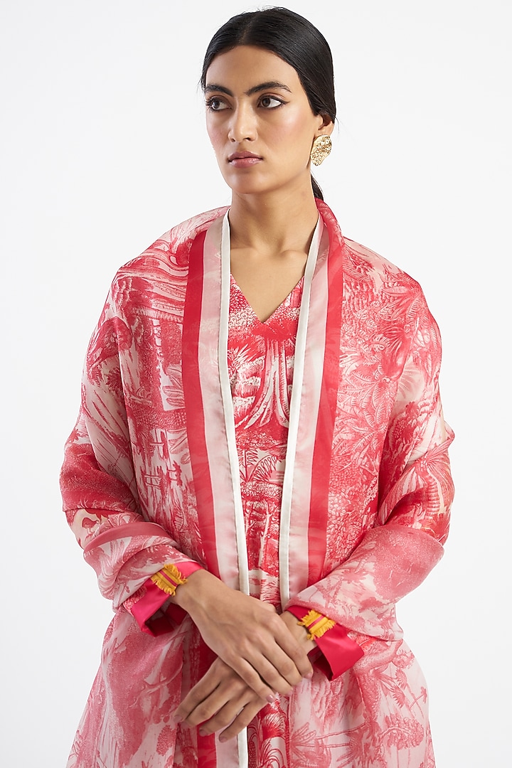 Ruby & Ivory Printed Ranthambore Dupatta by Kshitij Jalori at Pernia's Pop Up Shop