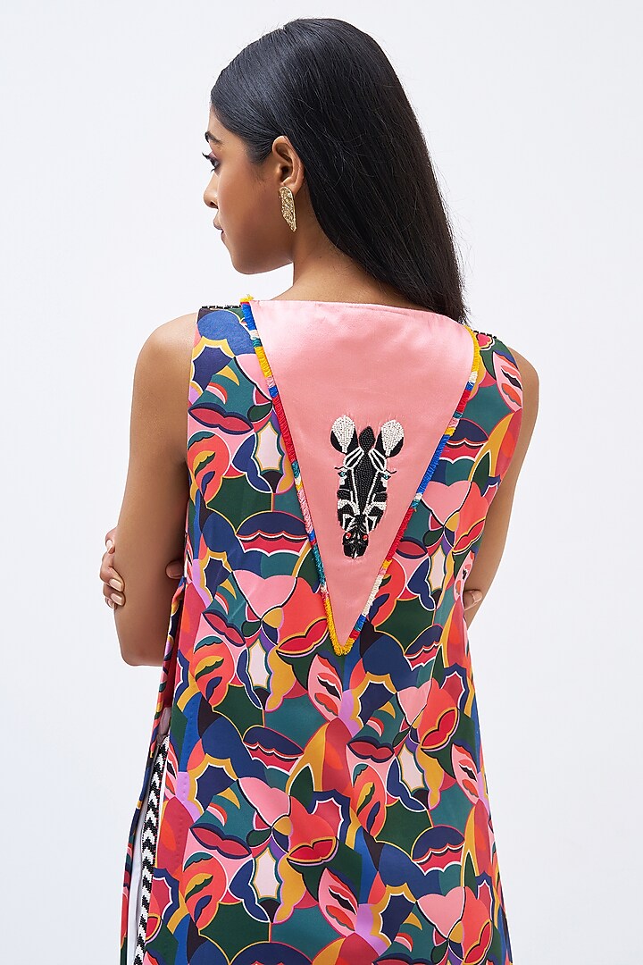 Multi-Colored Italian Jersey Printed Kurta Set by Kshitij Jalori at Pernia's Pop Up Shop