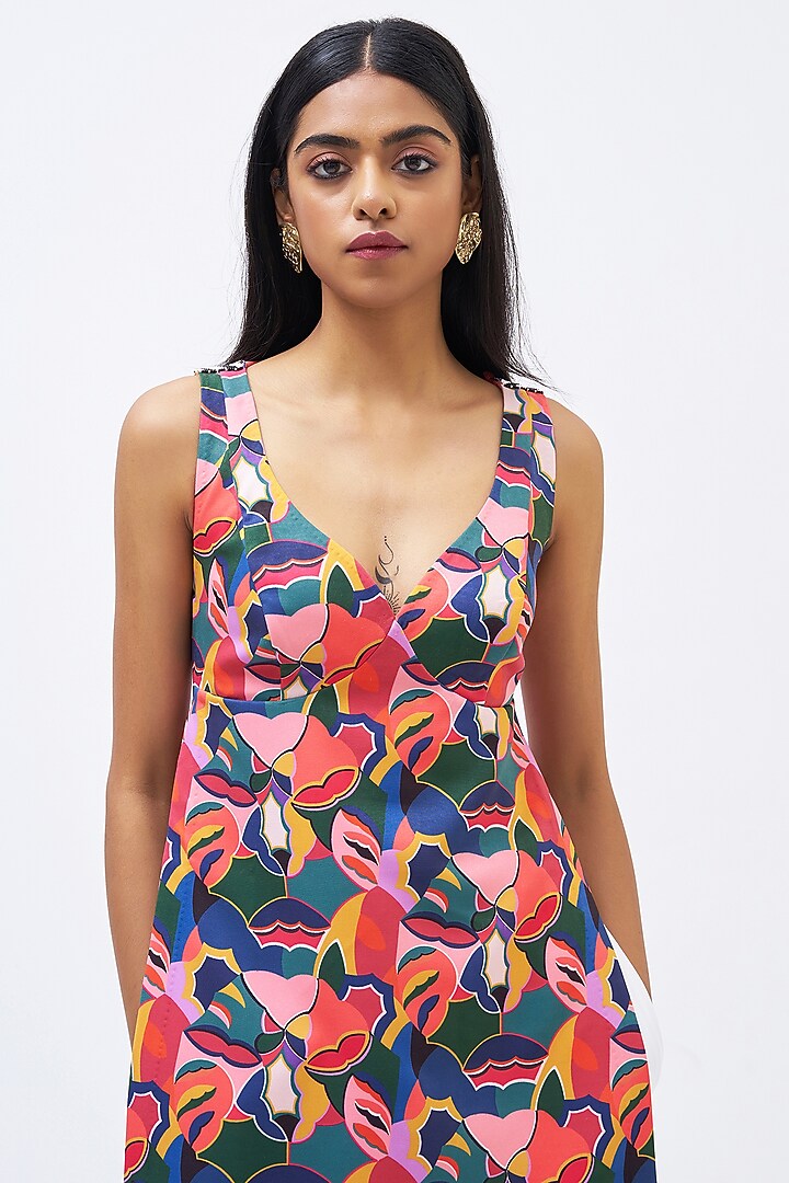 Multi-Colored Italian Jersey Printed Kurta Set by Kshitij Jalori at Pernia's Pop Up Shop