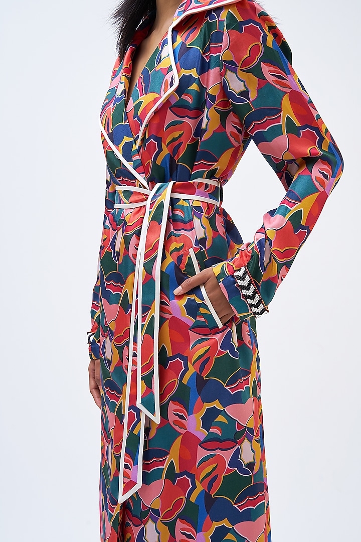 Multi-Colored Italian Jersey Printed Kurta Set by Kshitij Jalori at Pernia's Pop Up Shop