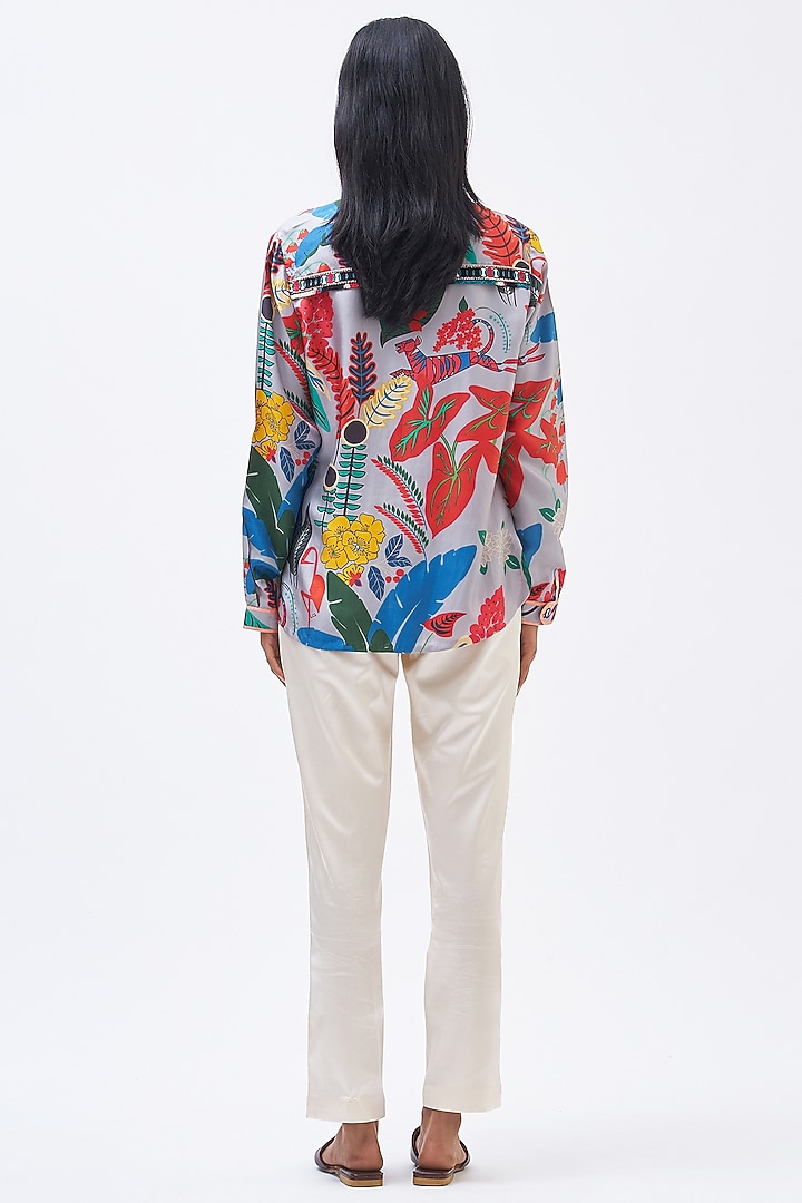 Multi-Colored Silk Twill Shirt by Kshitij Jalori at Pernia's Pop Up Shop