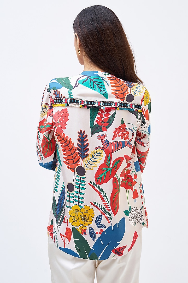 Multi-Colored Silk Twill Shirt by Kshitij Jalori at Pernia's Pop Up Shop