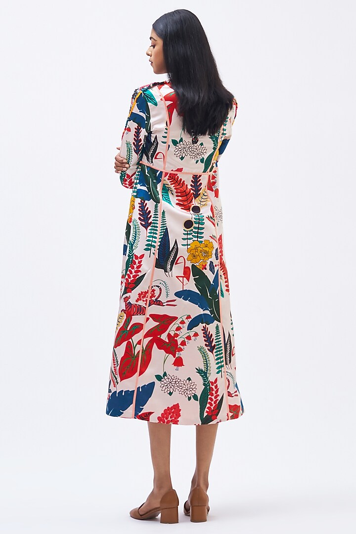 Multi-Colored Silk Satin Crepe Cocktail Dress by Kshitij Jalori at Pernia's Pop Up Shop