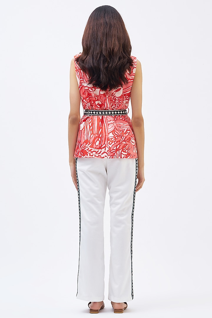 White Silk Twill Pant Set by Kshitij Jalori at Pernia's Pop Up Shop