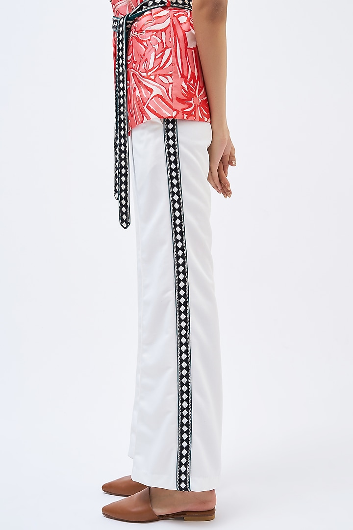 White Silk Twill Pant Set by Kshitij Jalori at Pernia's Pop Up Shop