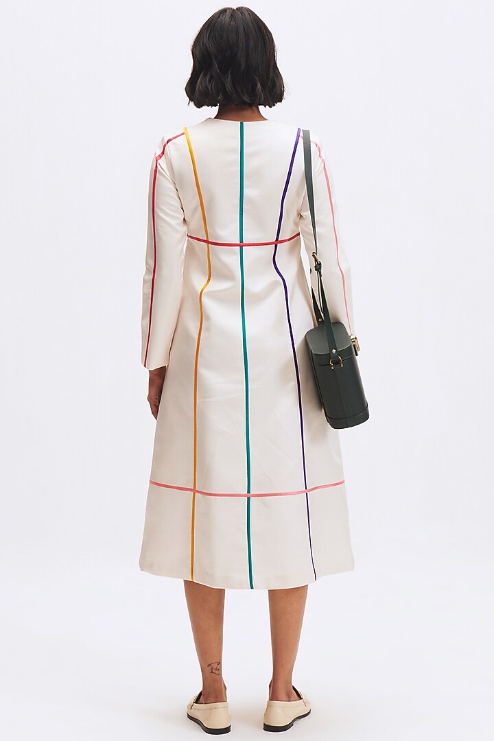 White Silk Satin Crepe Vacation Dress by Kshitij Jalori at Pernia's Pop Up Shop
