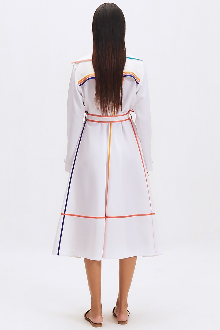 White Italian Crepe Cocktail Dress by Kshitij Jalori at Pernia's Pop Up Shop