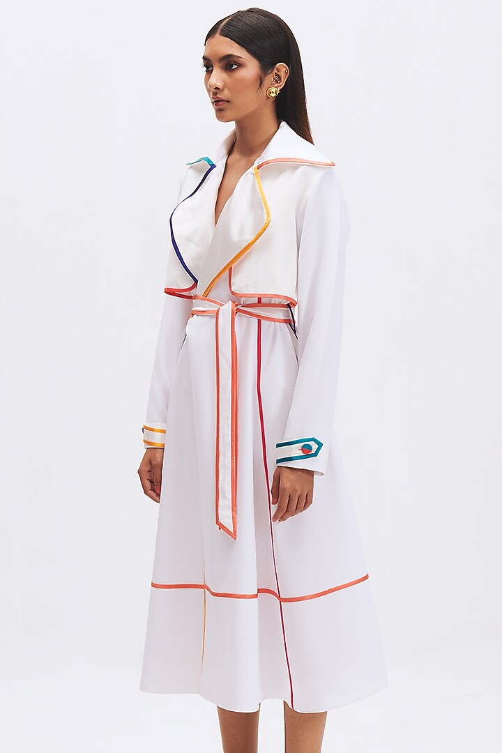 White Italian Crepe Cocktail Dress by Kshitij Jalori at Pernia's Pop Up Shop