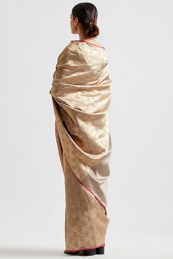 Earth Grey Silk Wedding Saree by Kshitij Jalori at Pernia's Pop Up Shop