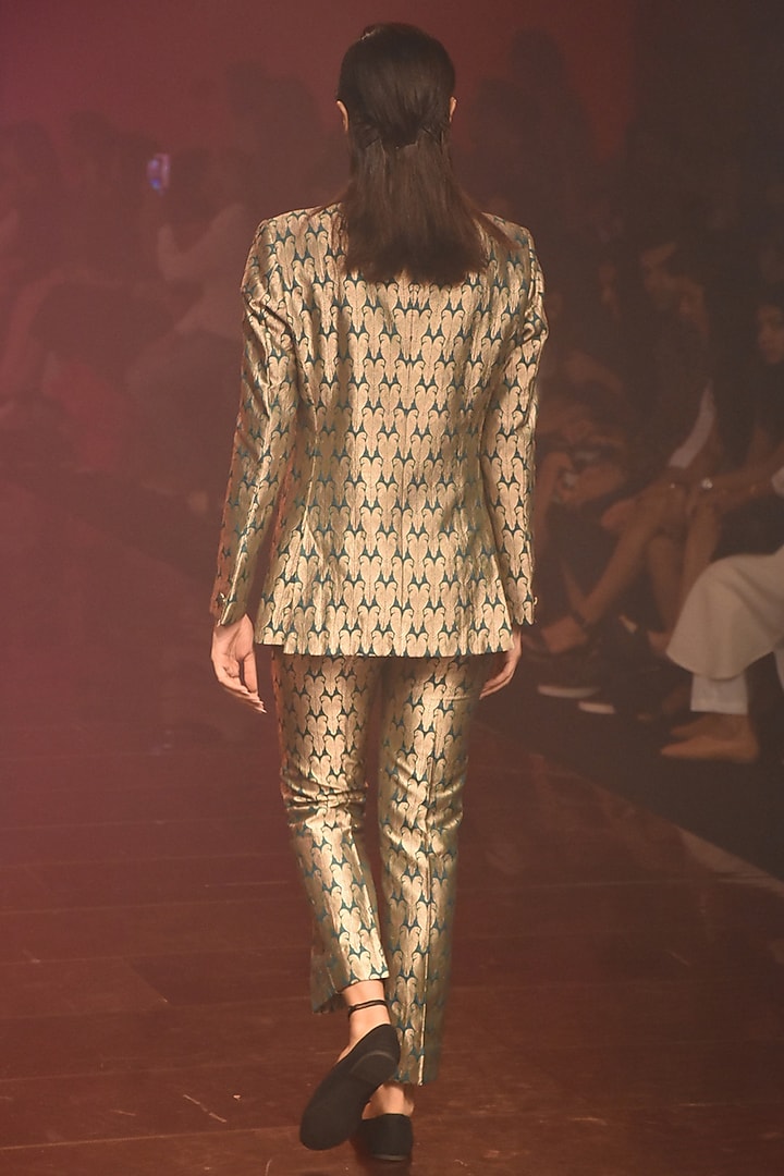 Hariyali Highness  Green Brocade Pant Suit Set