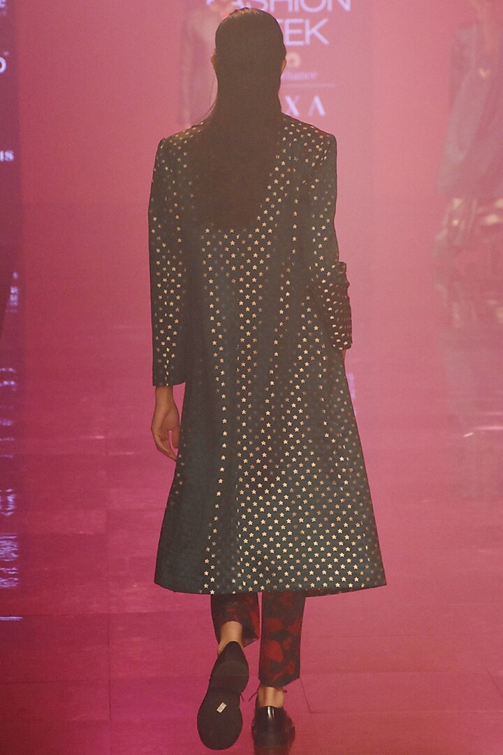 Emerald Green Deco Jaal Kurta With Pants by Kshitij Jalori at Pernia's Pop Up Shop