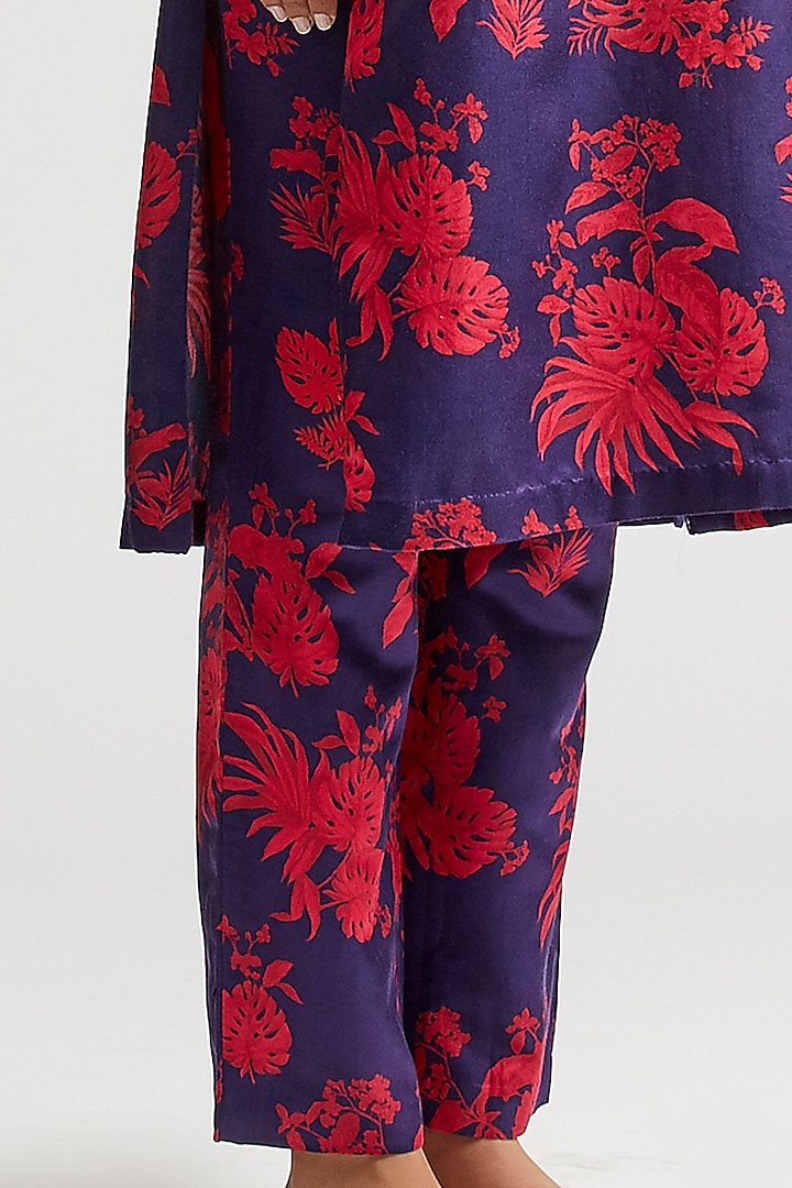 Sapphire Blue Printed Kurta Set by Kshitij Jalori at Pernia's Pop Up Shop