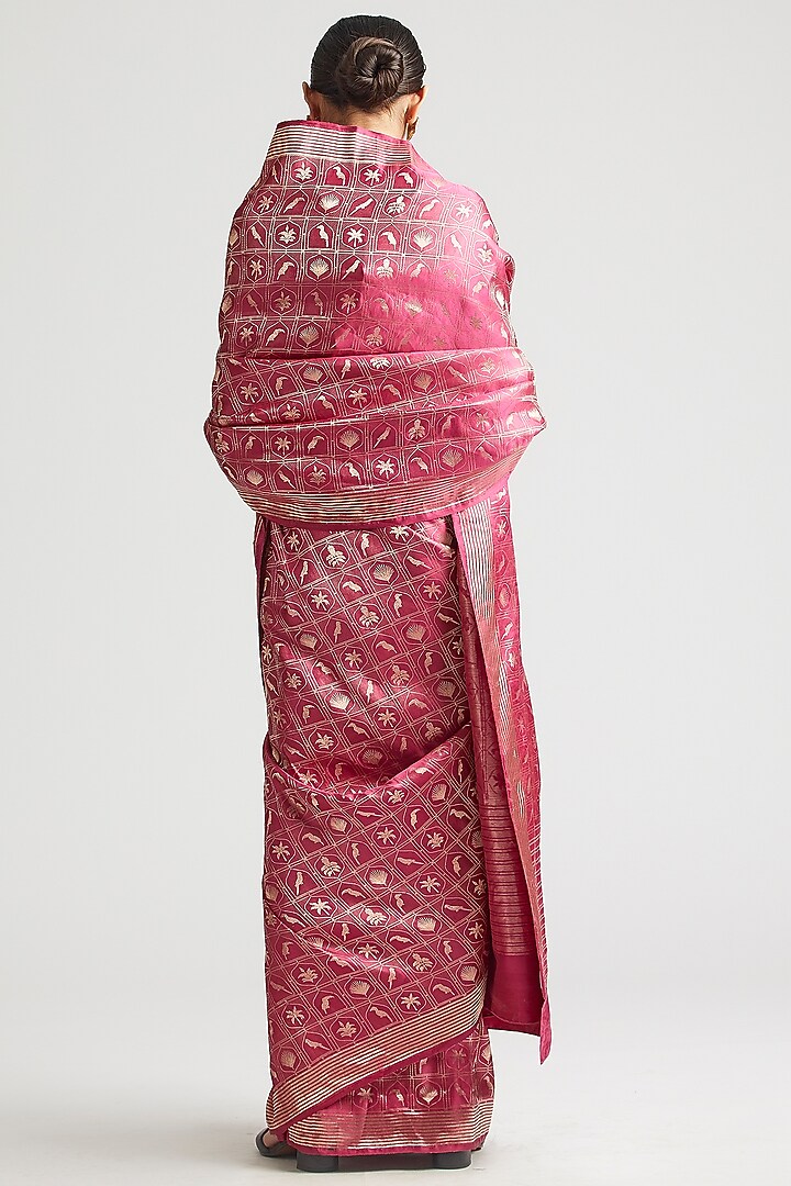 Mulberry Silk Brocade Wedding Saree by Kshitij Jalori at Pernia's Pop Up Shop
