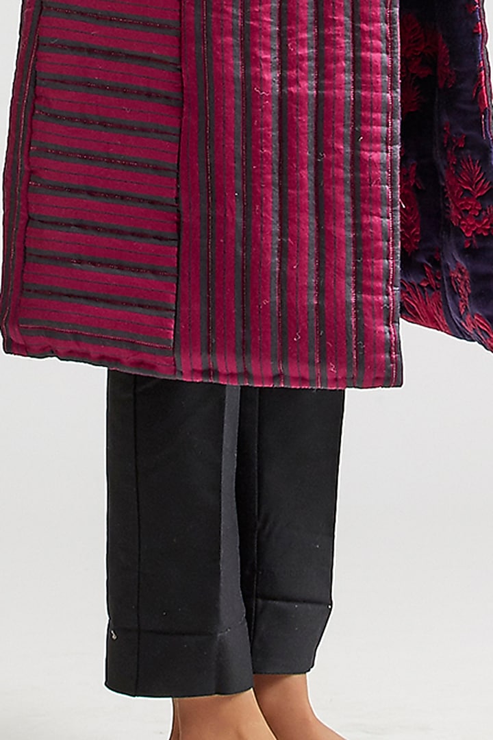 Mulberry Pink & Shadow Grey Reversible Chapan Jacket by Kshitij Jalori at Pernia's Pop Up Shop