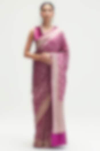 Amethyst Silk Brocade Saree by Kshitij Jalori