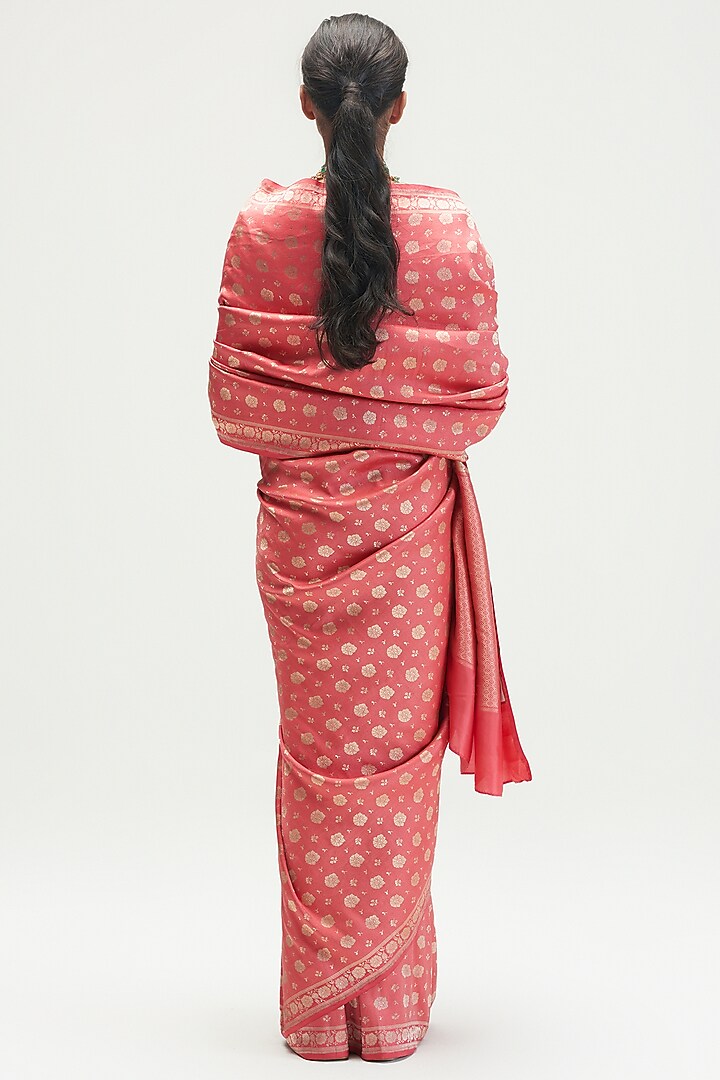 Rouge Silk Brocade Wedding Saree by Kshitij Jalori at Pernia's Pop Up Shop