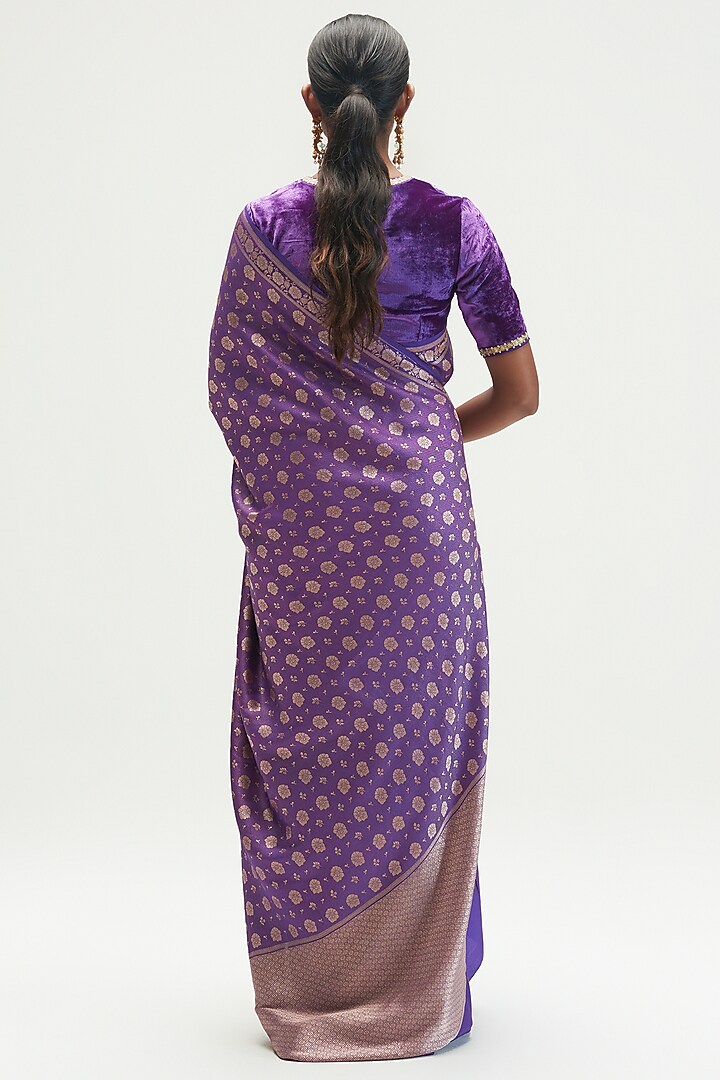 Jamun Silk Brocade Wedding Saree by Kshitij Jalori at Pernia's Pop Up Shop