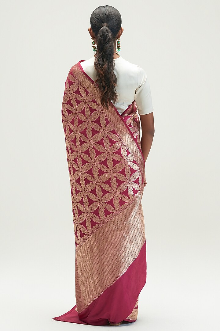 Mulberry Silk Brocade Wedding Saree by Kshitij Jalori at Pernia's Pop Up Shop