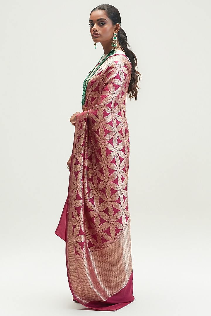 Mulberry Silk Brocade Wedding Saree by Kshitij Jalori at Pernia's Pop Up Shop