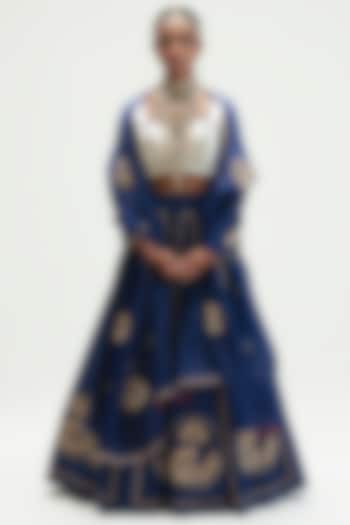 Sapphire Embroidered Bridal Lehenga Set by Kshitij Jalori at Pernia's Pop Up Shop
