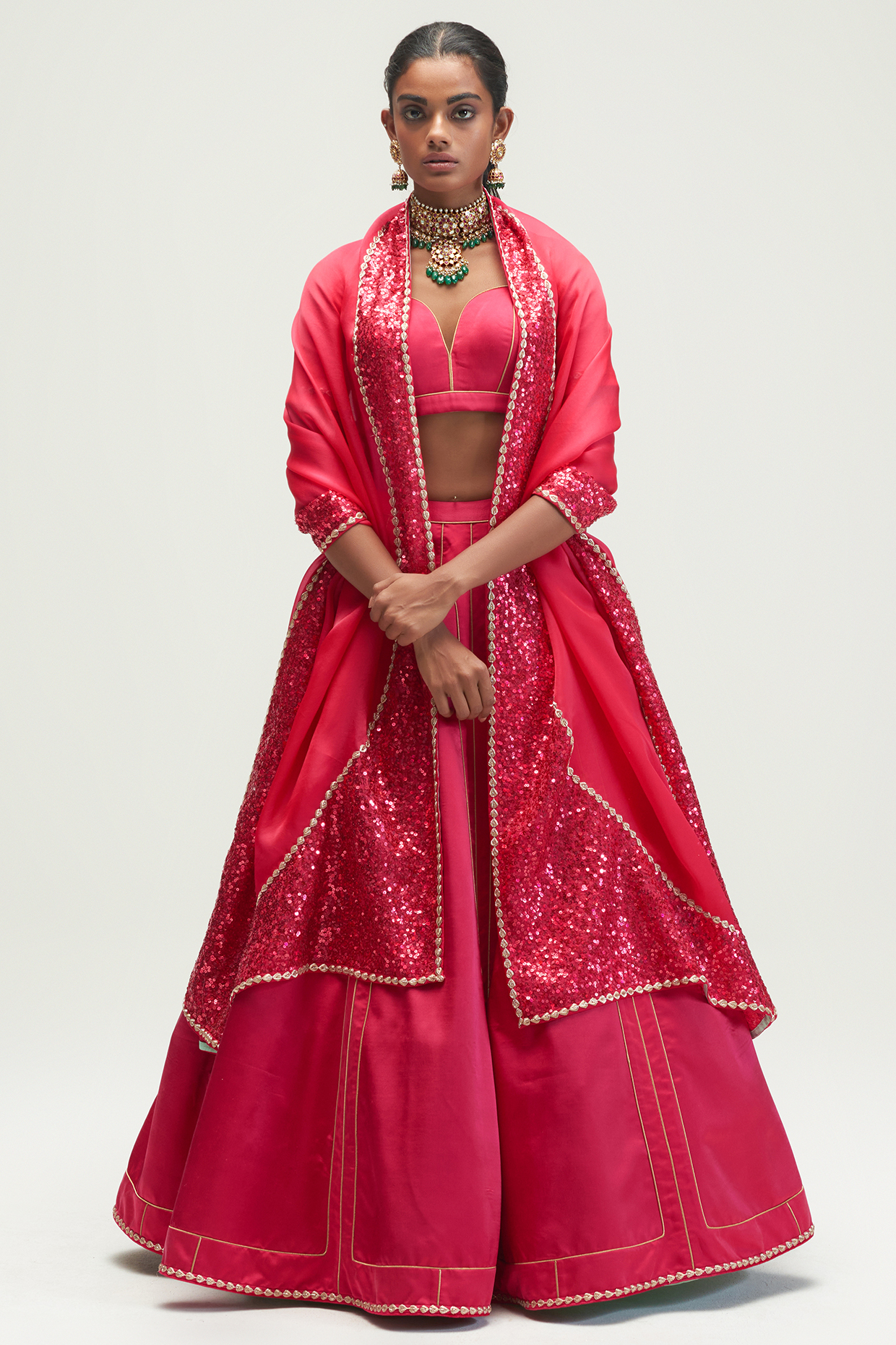 Ruby Embroidered Bridal Lehenga Set by Kshitij Jalori at Pernia's Pop Up Shop