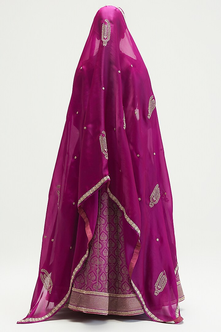 Amethyst Printed & Embroidered Bridal Lehenga Set by Kshitij Jalori at Pernia's Pop Up Shop