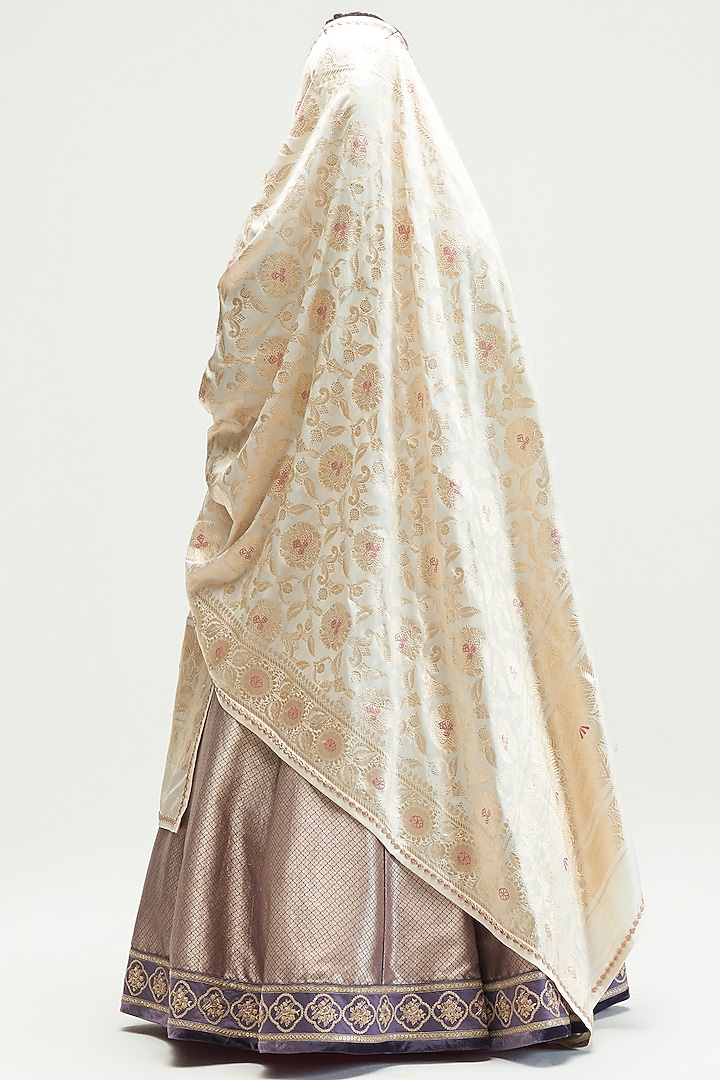 Charcoal Printed & Embroidered Bridal Lehenga Set by Kshitij Jalori at Pernia's Pop Up Shop