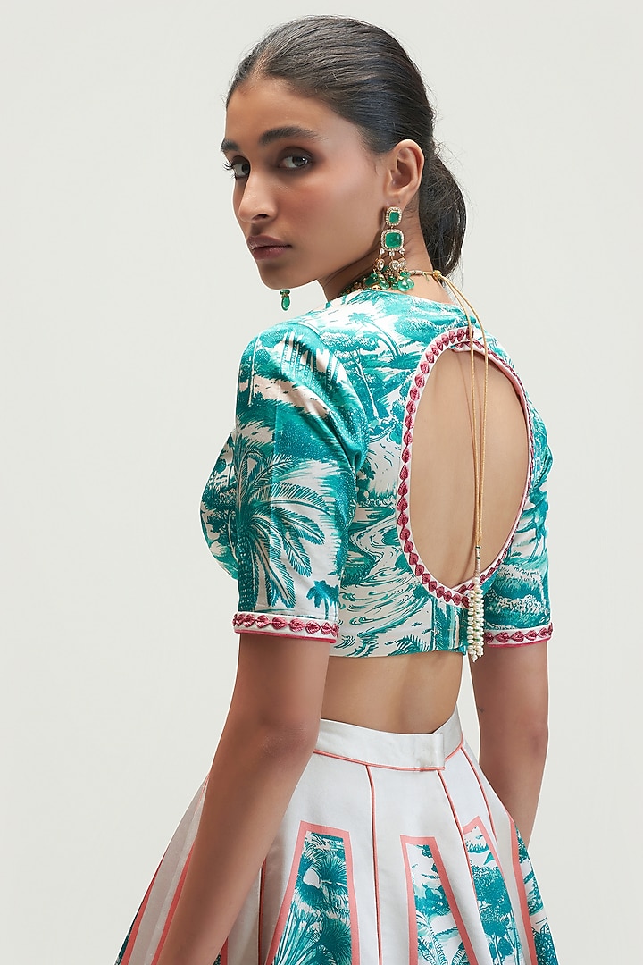 Jade Printed Bridal Lehenga Set by Kshitij Jalori at Pernia's Pop Up Shop