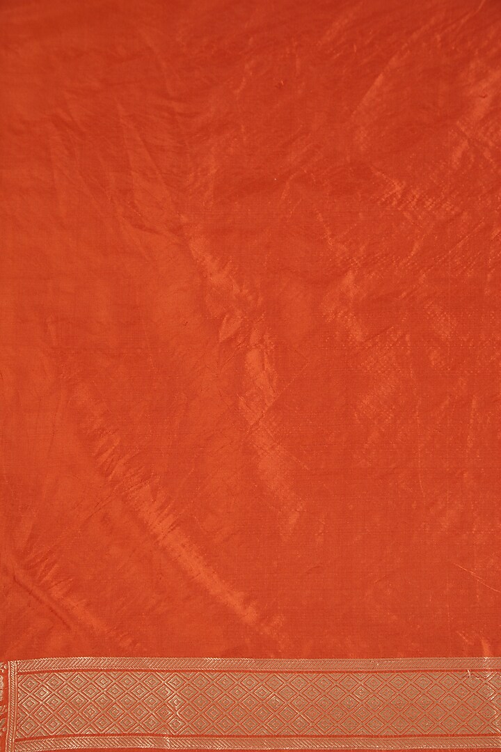 Rust Silk Brocade Wedding Saree by Kshitij Jalori at Pernia's Pop Up Shop