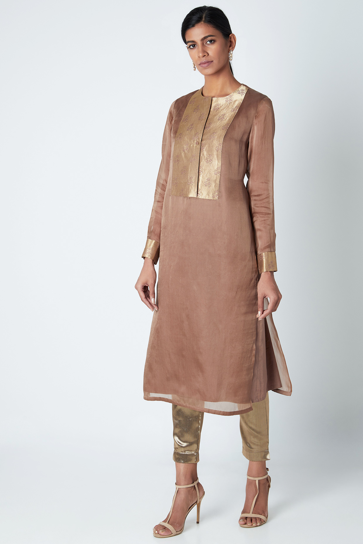 Earth Grey Kurta With A Slip by Kshitij Jalori at Pernia's Pop Up Shop