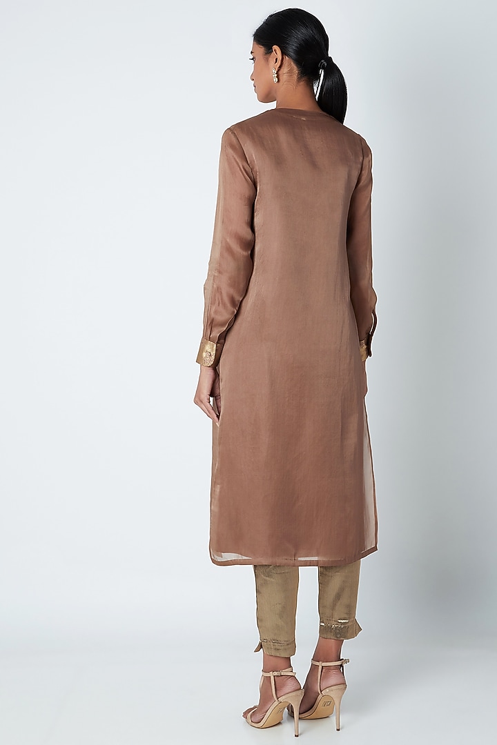Earth Grey Kurta With A Slip by Kshitij Jalori at Pernia's Pop Up Shop