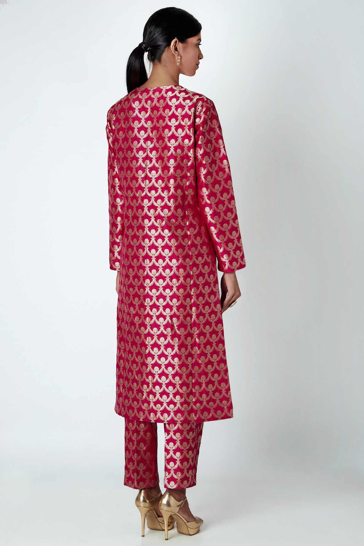 Fuchsia pink kurta main image 0