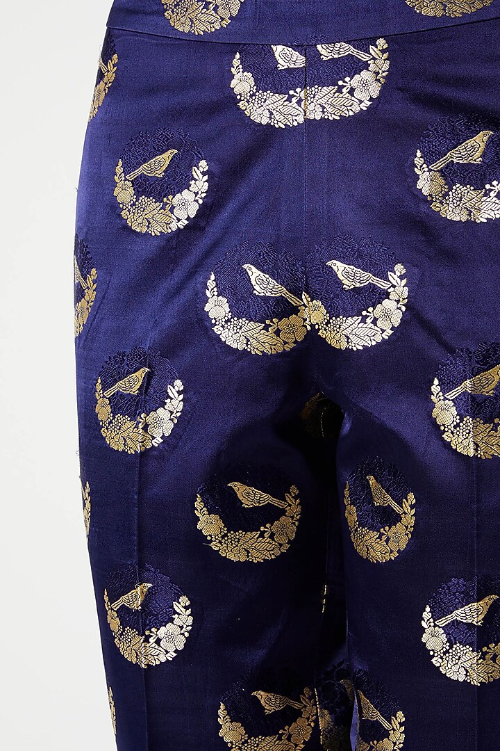 Indigo Blue Silk Pant by Kshitij Jalori at Pernia's Pop Up Shop