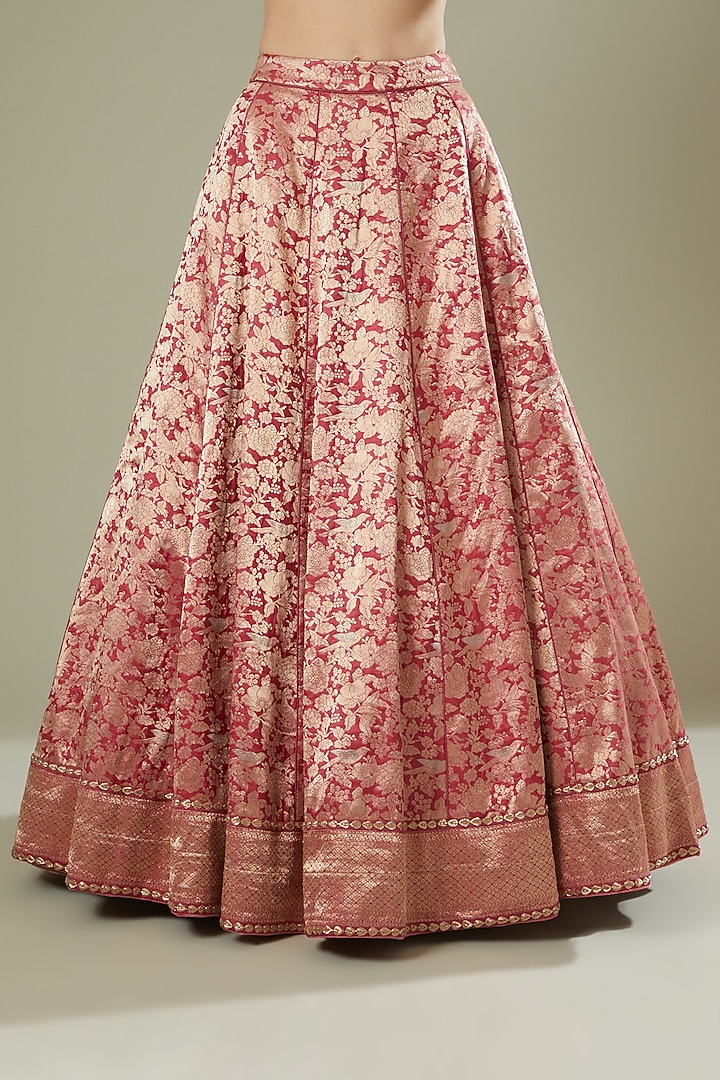 Fuchsia Printed & Embroidered Bridal Lehenga Set by Kshitij Jalori at Pernia's Pop Up Shop