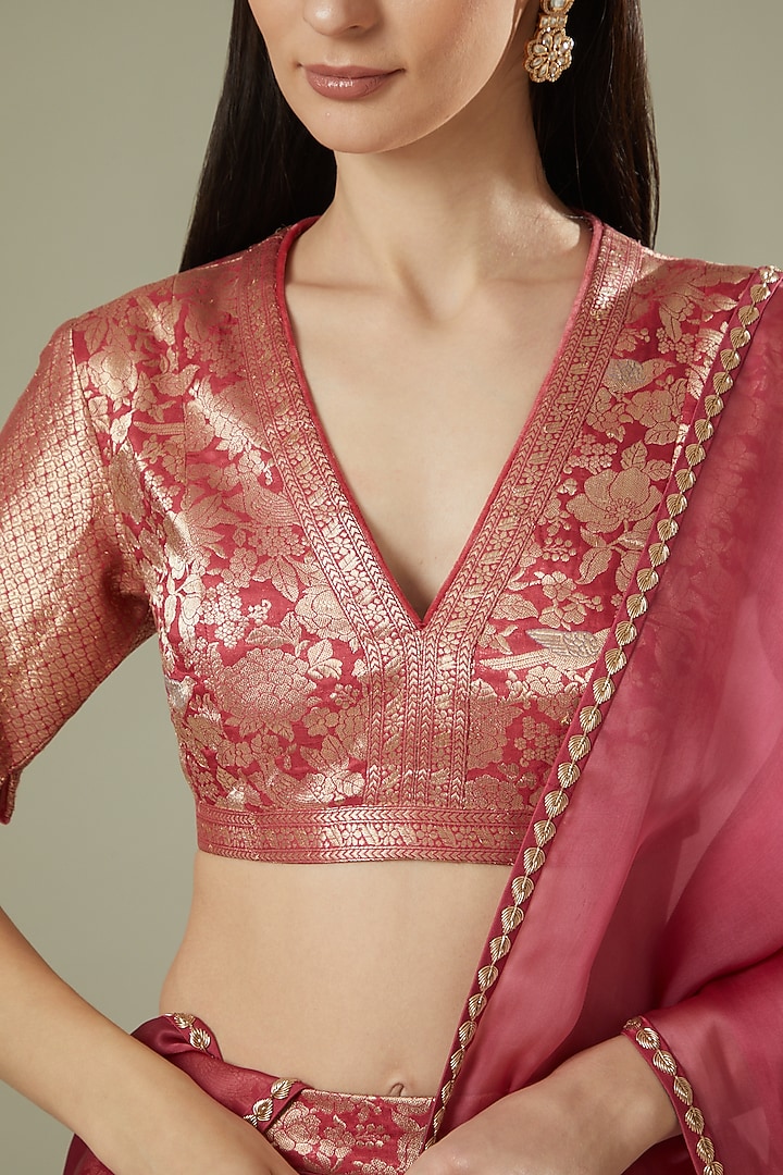 Fuchsia Printed & Embroidered Bridal Lehenga Set by Kshitij Jalori at Pernia's Pop Up Shop