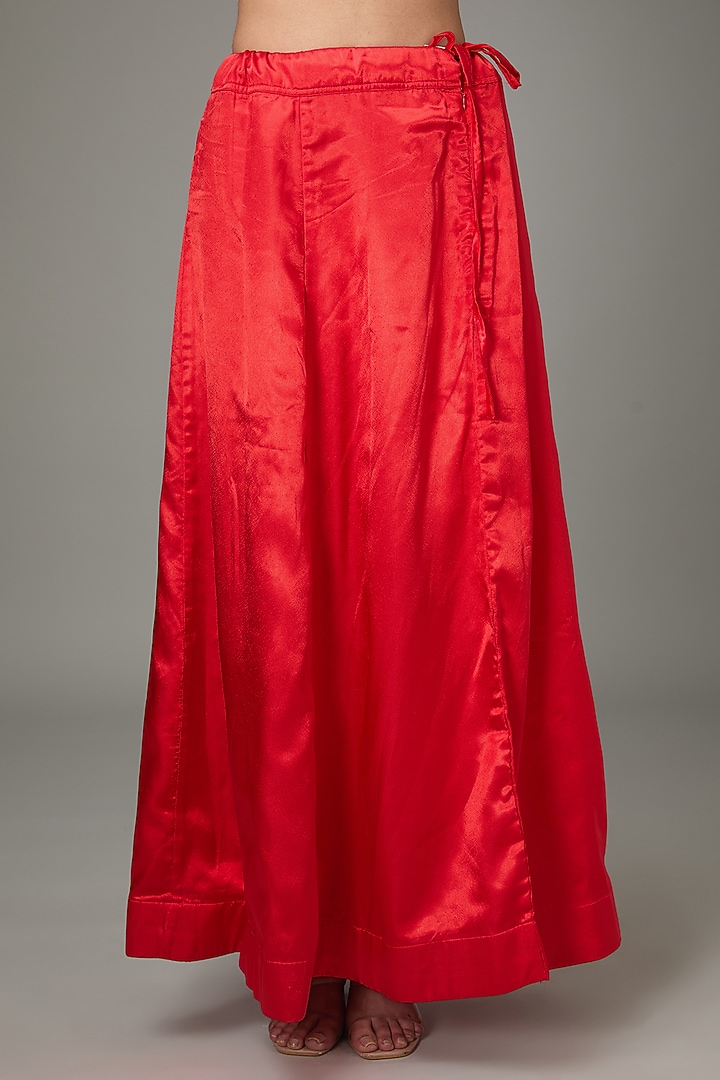 Red Organza Resham & Cutdana Hand Embroidered Wedding Saree Set by RANA'S by Kshitija at Pernia's Pop Up Shop