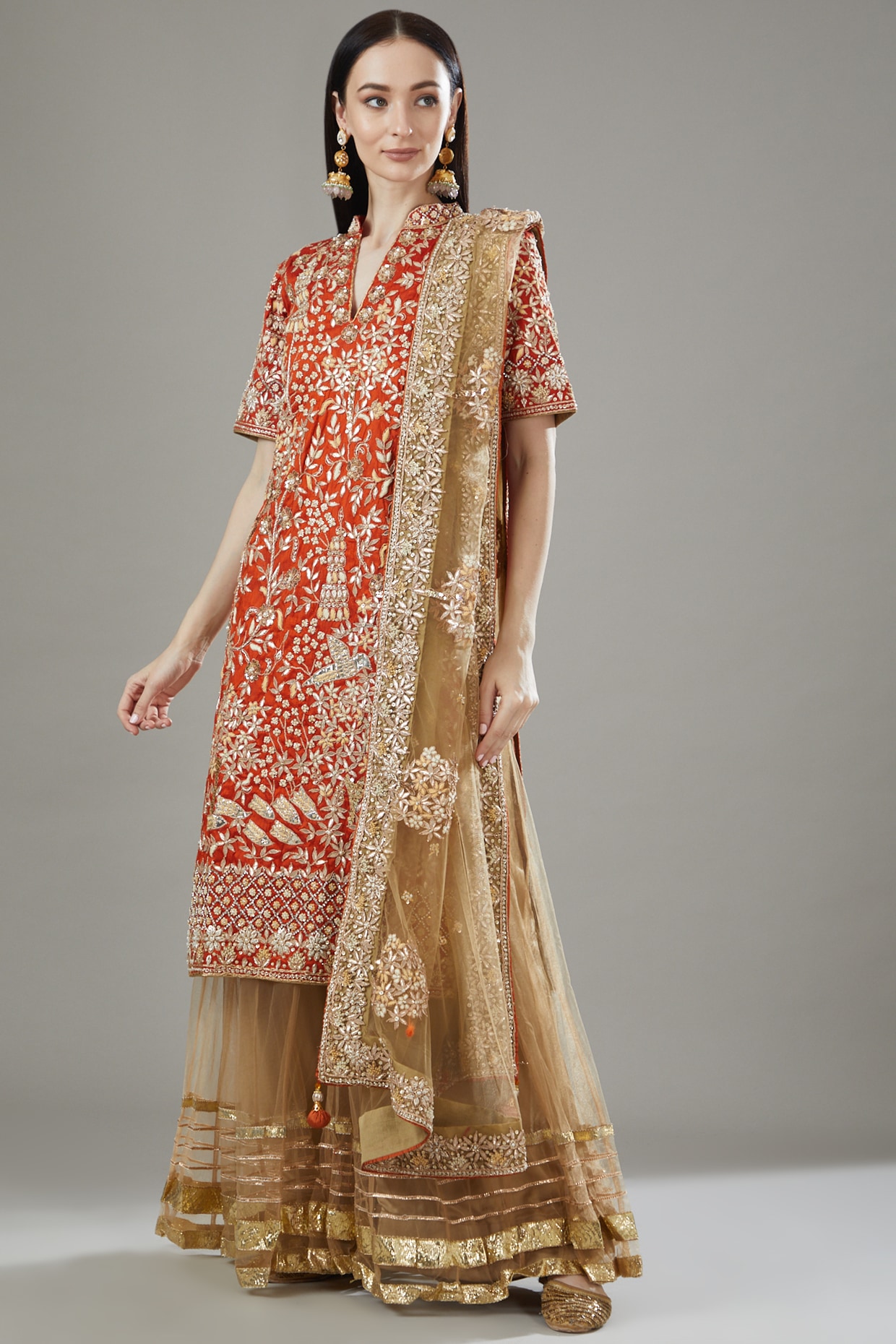 Golden cheap gharara pants