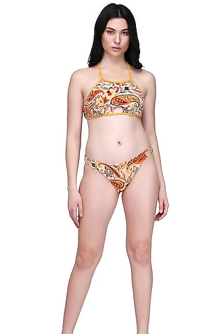 Mustard Printed Gilli Bikini Set by SALT SKIN