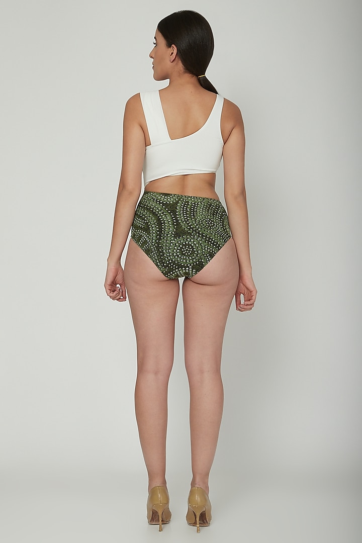 Olive Green Animal Printed Swimsuit by SALT SKIN at Pernia's Pop Up Shop