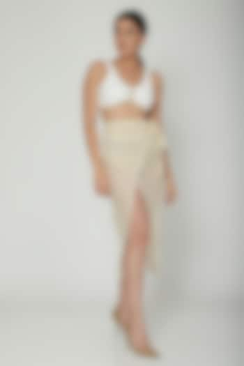 Nude Crochet Wrap Cover-Up Skirt by SALT SKIN