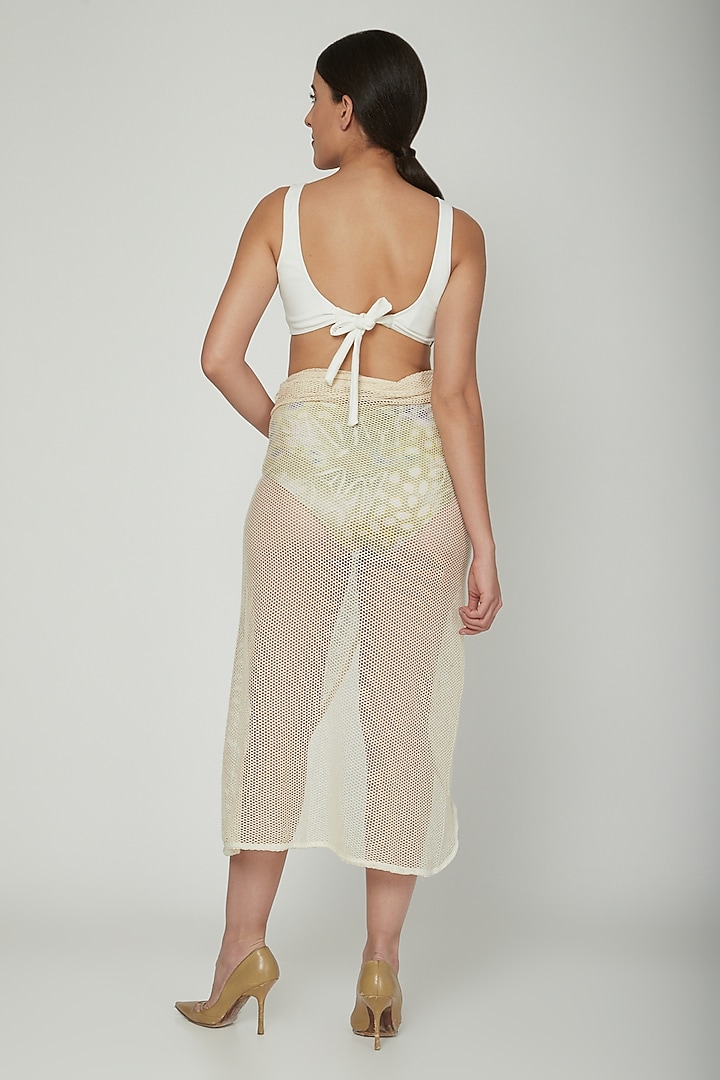 Nude Crochet Wrap Cover-Up Skirt by SALT SKIN at Pernia's Pop Up Shop