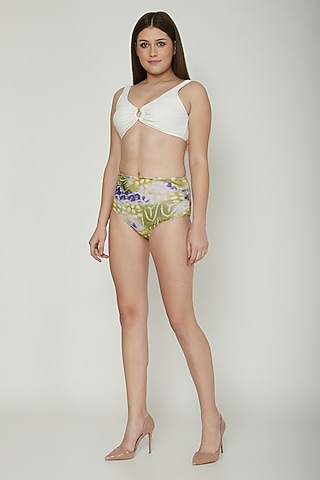 White Ruched Bikini Set by SALT SKIN