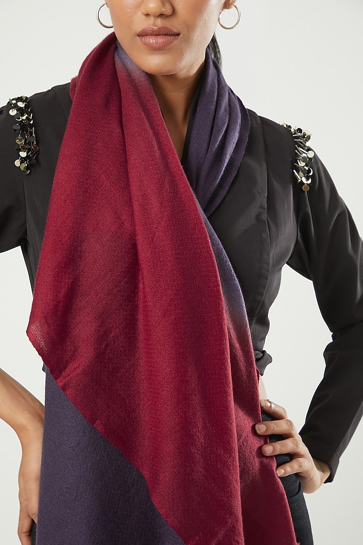Purple & Maroon Cashmere Stole by Kstory at Pernia's Pop Up Shop