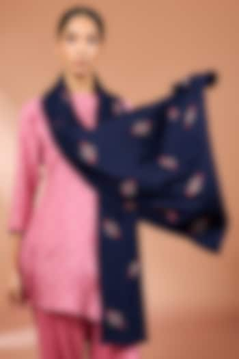 Blue Cashmere Motif Handwork Scarf by Kstory at Pernia's Pop Up Shop