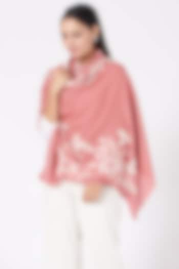 Rose Pink Hand Embroidered Stole by Kstory at Pernia's Pop Up Shop