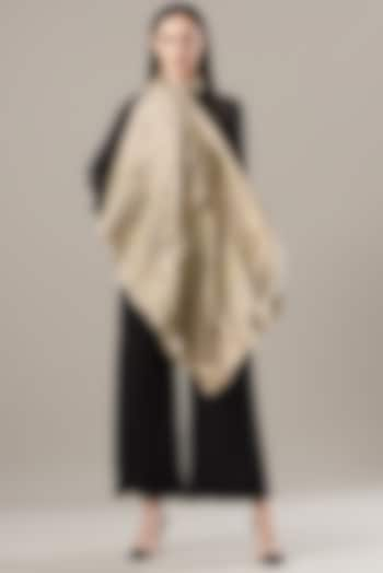 Beige Hand Embroidered Stole by KSTORY at Pernia's Pop Up Shop