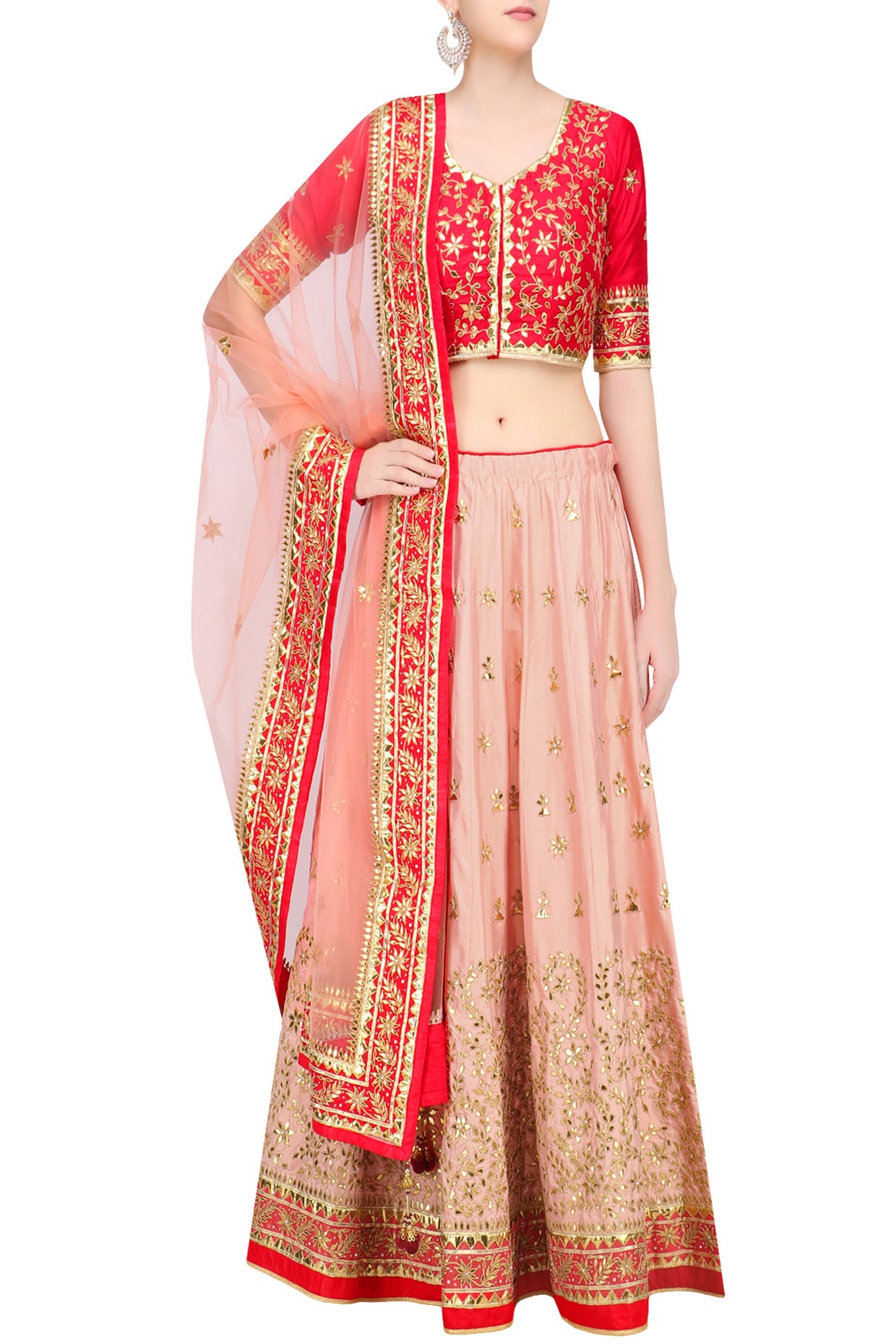 Pakistani Peach Colour Bridal Lehenga Dress for Walima Wear – Nameera by  Farooq