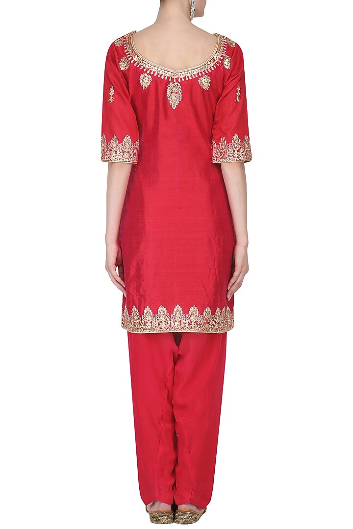 Firozi Blue gota patti and aari work kurta and salwar pants setavailable only at Pernia's Pop Up Shop.