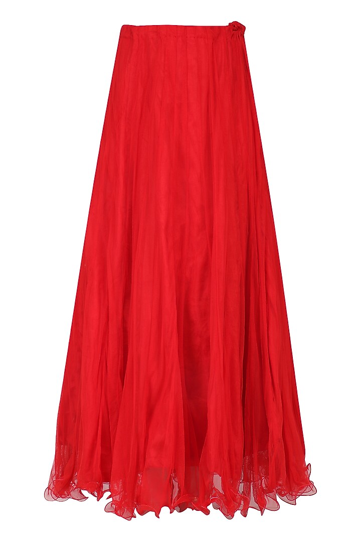 Beige gota patti work anarkali and red dupatta setavailable only at Pernia's Pop Up Shop.